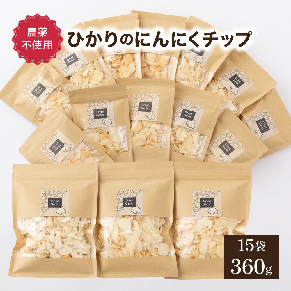 【ふるさと納税】ひかりのにんにくチップ360gセット（15g×12袋・60g×3袋）【一般社団法人ひかり】【HKNID】