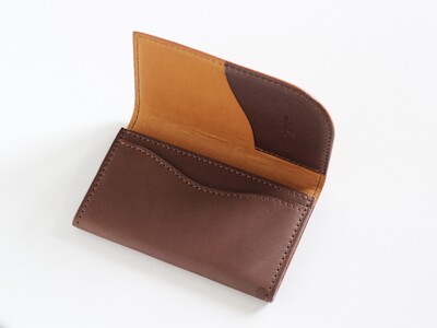 名刺入れ tanikoオリジナル（メインカラーキャメル×サブカラー焦茶）レザー 革製品 [AXAP013]