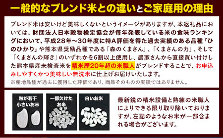【6ヶ月定期便】熊本ふるさと無洗米 15kg 訳あり《お申込み月の翌月から出荷開始》 熊本県産 無洗米 5kg×3袋---mifune_lcl_116_mo6num1---