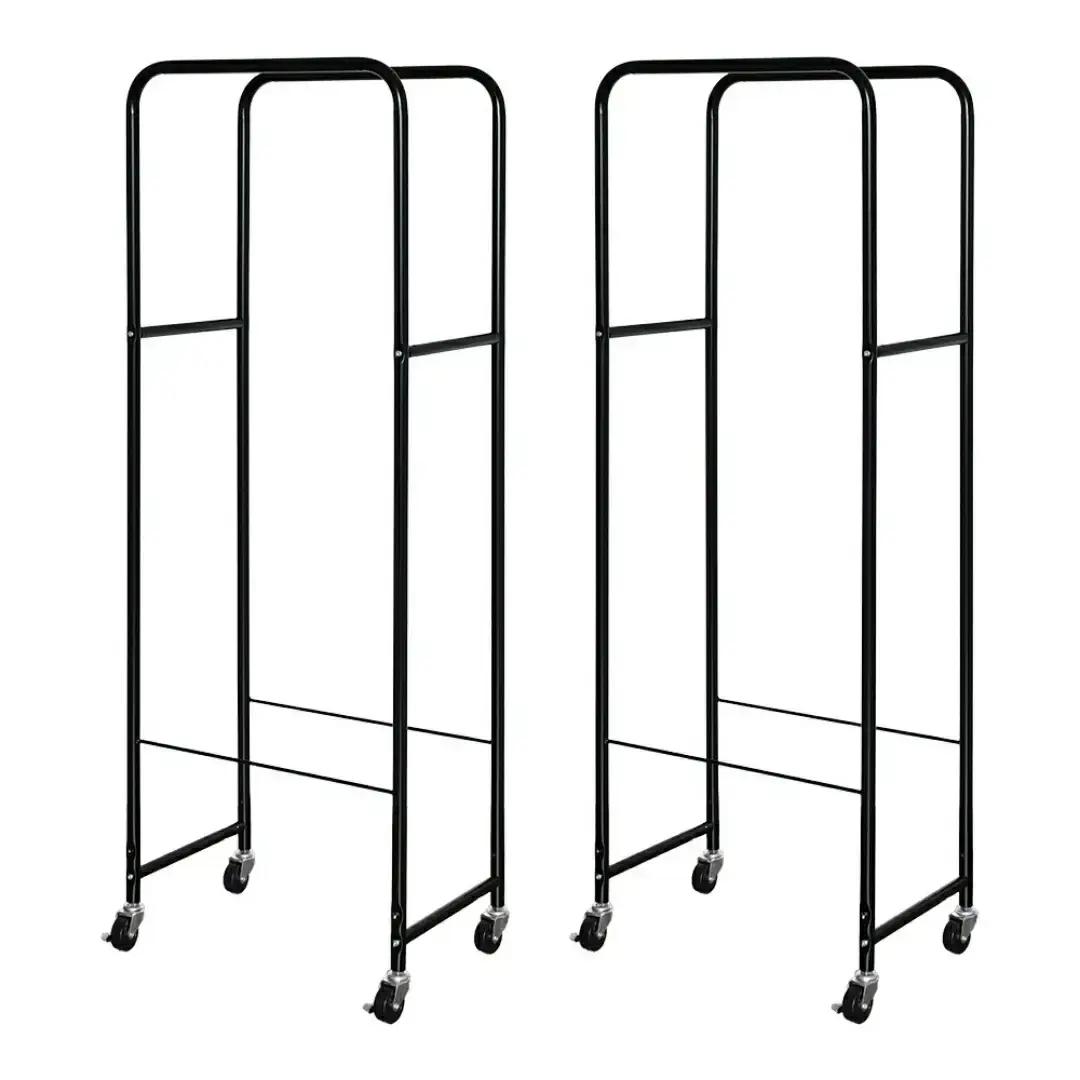 薄型タイヤラック2個組 幅28cm BK カバー付 タイヤ収納 SUV/RV車用 [足立製作所]