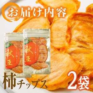 ＜ポスト投函＞福岡県産 秋王 しっとり柿チップス (2袋) 柿 かき 秋王 ブランド 国産 福岡県 果物 フルーツ おやつ チップス 常温 常温保存 【ksg1747】【農産物直売所ほたるの里】