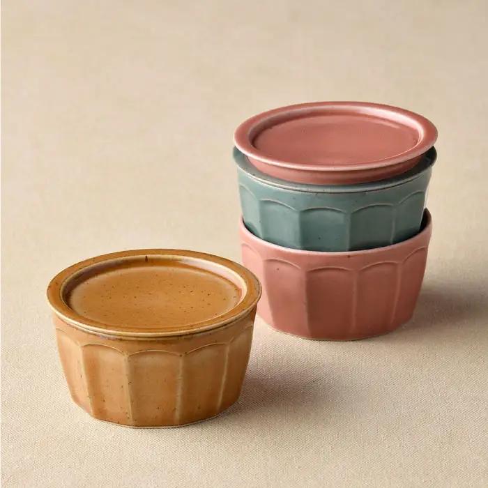 【波佐見焼】カラートリオ蓋物 小皿 カップ  スープカップ  食器 皿 【舘山堂】 [RC10] 波佐見焼