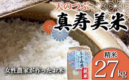 令和8年産米 女性農家が作ったお米「真寿美米」天のつぶ精米27kg 天のつぶ 米 お米 ブランド米 銘柄米 備蓄 日本米 コメ ごはん ご飯 食品 F21R-818