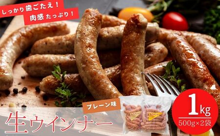 ウィンナー プレーン 合計1kg （500g×2袋） 東北産豚肉使用 国産 東北産 豚肉  （生) ウィンナー