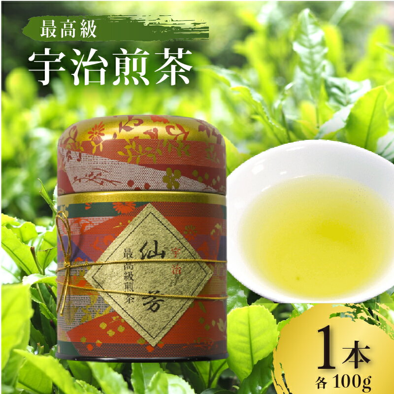 【ふるさと納税】最高級 宇治煎茶 仙芳100g 缶入り 茶葉 宇治茶 宇治煎茶 旨み 香り 日本茶インストラクター厳選 お茶 日本茶 国産 飲料 最高級 京都府【016】
