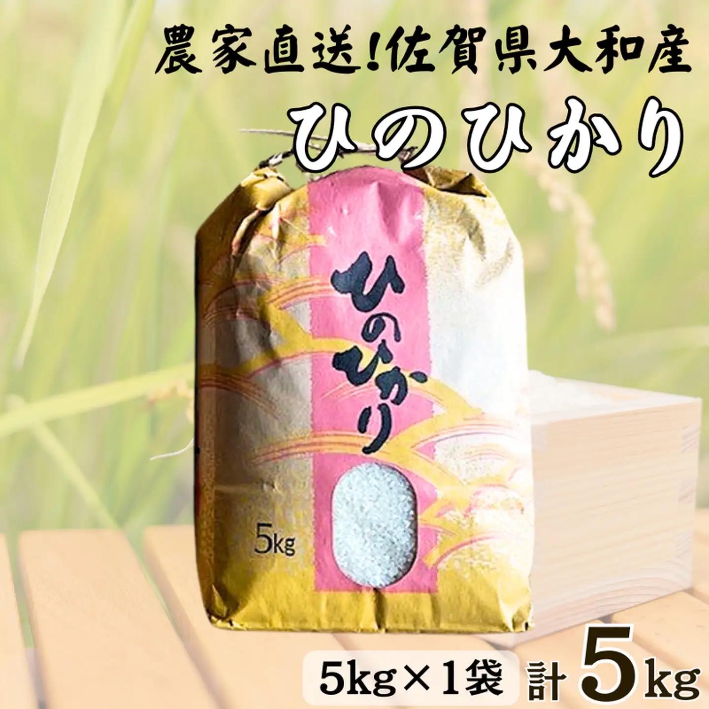 佐賀県大和産「ひのひかり」5kg 米 農家直送：B170-034