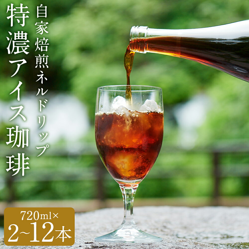 【ふるさと納税】〈選べる内容量〉自家焙煎ネルドリップ【特濃アイス珈琲】2本/12本 720ml［名水の郷 北海道京極町］ 布ドリップ フランネル アイスコーヒー 深煎 常温 送料無料
