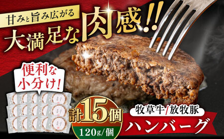 【牧草牛×放牧豚】ハンバーグ 15個 《厚真町》【GOODGOOD株式会社】 ハンバーグ 牛肉 豚肉 小分け 冷凍配送 北海道 [AXBP008]