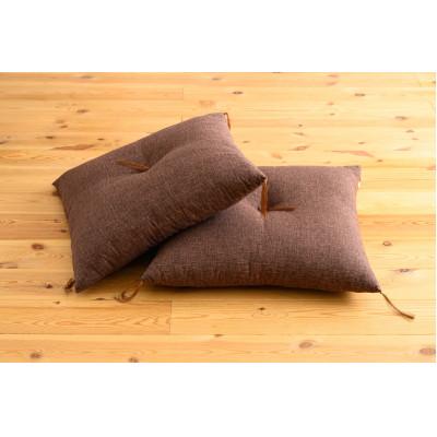 ふるさと納税 天理市 紬ダークブラウン小座布団45cm×45cm　2枚セット