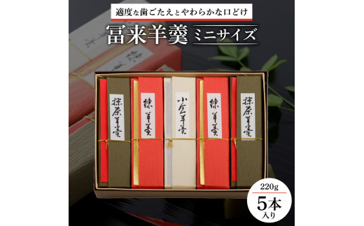 
A-D06 冨来 羊羹 ミニサイズ　5本入 菓道 冨来郁
