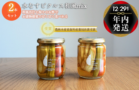 【年内発送】【いずみピクルス】水なすピクルス和風MIX 2本セット NSW スピード発送【特別寄附金額】