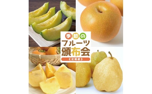 ≪4回定期便≫ 季節のフルーツ頒布会2026 6月下旬～8月上旬 アンデスメロン 青肉 約5kg 9月上旬～10月中旬 和梨 約5kg 10月下旬～11月下旬 庄内柿 種なし柿 約5kg 11月下旬～12月中旬 洋梨 シルバーベル 約4.5kg 山形県酒田産 2026年  小林青果店　SG0111