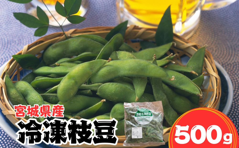 
                  宮城県産冷凍枝豆 500g 返礼品 枝豆 えだまめ エダマメ 豆 特産品 おつまみ ずんだ 晩酌 ビール 食品 冷凍 東松島市 宮城県
                