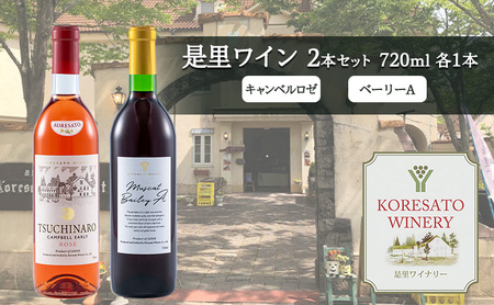 是里 ワイン 果実酒 キャンベルロゼ ベーリーA 720ml 各1本  お酒 ワイン