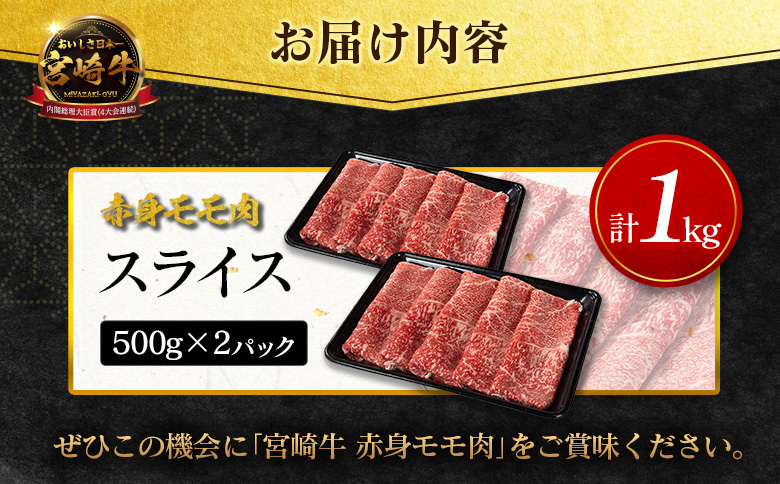 数量限定＜畜産農家応援＞【2026年10月お届け】宮崎牛 モモ 赤身肉（スライス）計1kg 国産 牛肉 期間限定【SC471-S-10】