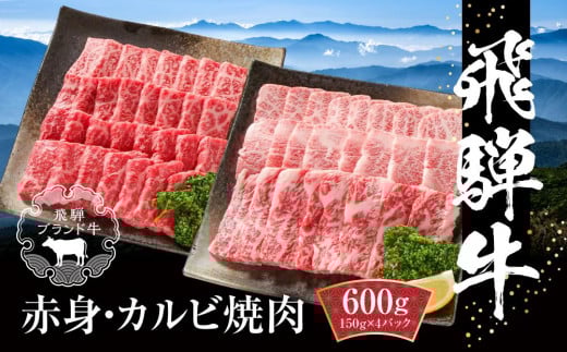 飛騨牛 焼肉 厳選2種盛（赤身・カルビ） 600g（150g×各2パック） 冷凍真空パック | 飛騨牛 牛肉 赤身 カルビ 焼肉 飛騨牛 牛肉 肉 お肉 焼肉 焼き肉 やきにく 黒毛和牛 和牛 個包装 小分け 飛騨牛 牛肉 赤身 カルビ 焼肉 飛騨牛 牛肉 人気 おすすめ 牛肉 ギフト 飛騨牛 牛肉 赤身 カルビ 焼肉 飛騨牛 牛肉 お取り寄せ 飛騨牛 牛肉 赤身【飛騨高山ミートMZ008】