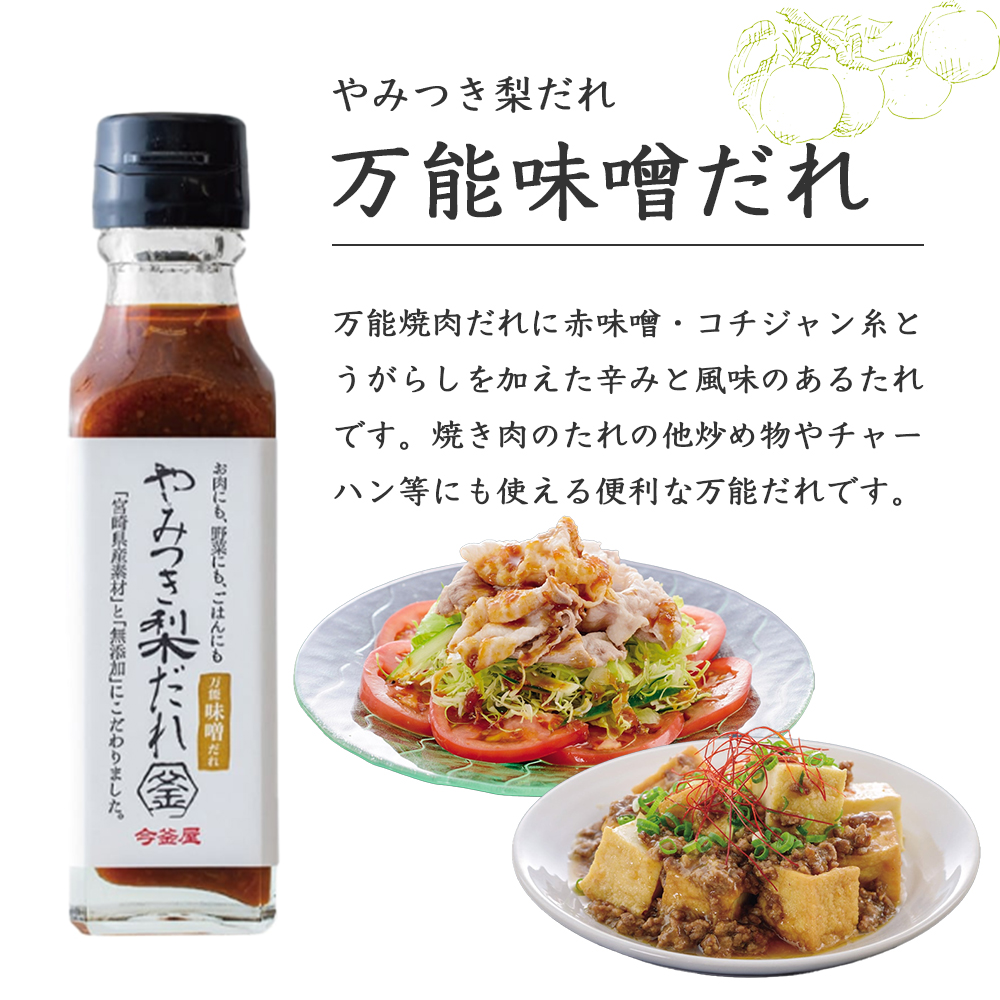 万能やみつき梨だれプチギフトセット （140g×2本） ギフト ギフトセット プレゼント 今釜屋 タレ たれ 万能だれ 味噌だれ 焼肉のたれ 調味料 調味料セット 焼き肉 バーベキュー BBQ _イメ
