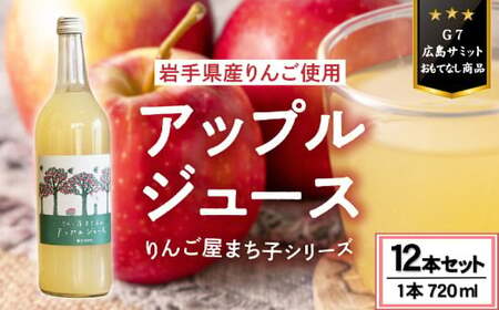 【大人の贅沢】 果汁100％りんごジュース 720ml×12本 りんごジュース 〈G7広島サミット おもてなし商品〉