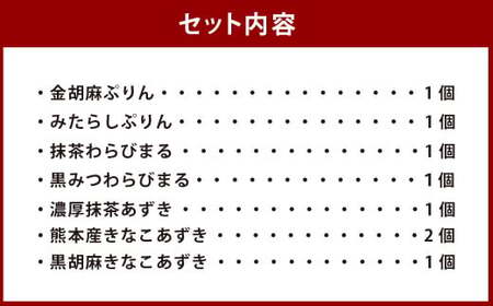 きなこーや 詰合せ 二段重 7種 計8個 風呂敷包み 和スイーツ ギフト用 プリン わらび餅 ぜんざい セット