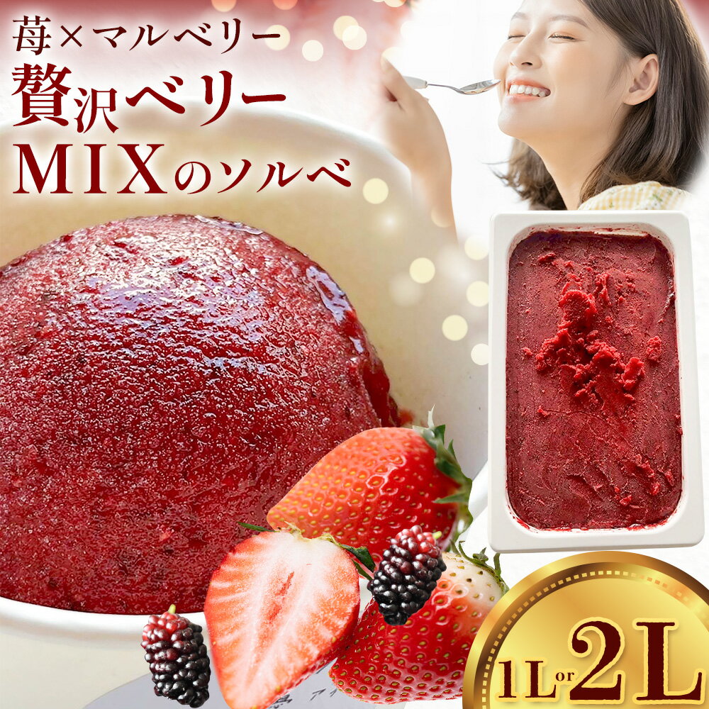 【ふるさと納税】ベリーMIXのソルベ 1L または 2L 《出荷時期をご確認ください》 flower shop 優花 徳島県 佐那河内村 アイス デザート むらの優アイス いちご ベリー マルベリー