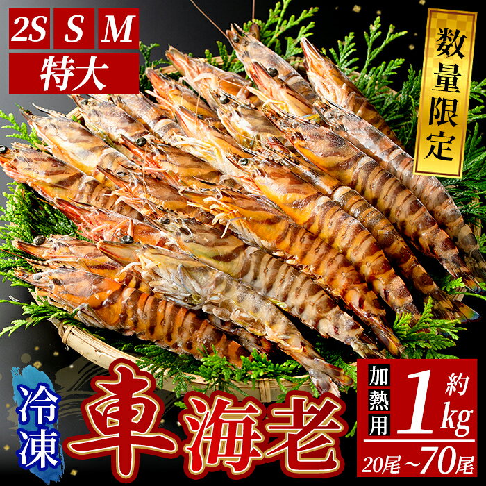 【ふるさと納税】＜数量限定＞冷凍 車えび 約1kg 2S〜特大サイズ(20尾〜70尾・加熱用) 冷凍 エビ えび 海老 車海老 くるまえび 加熱用 エビフライ 天ぷら おかず BBQ バーベキュー 選べる サイズ 【MBC開発】