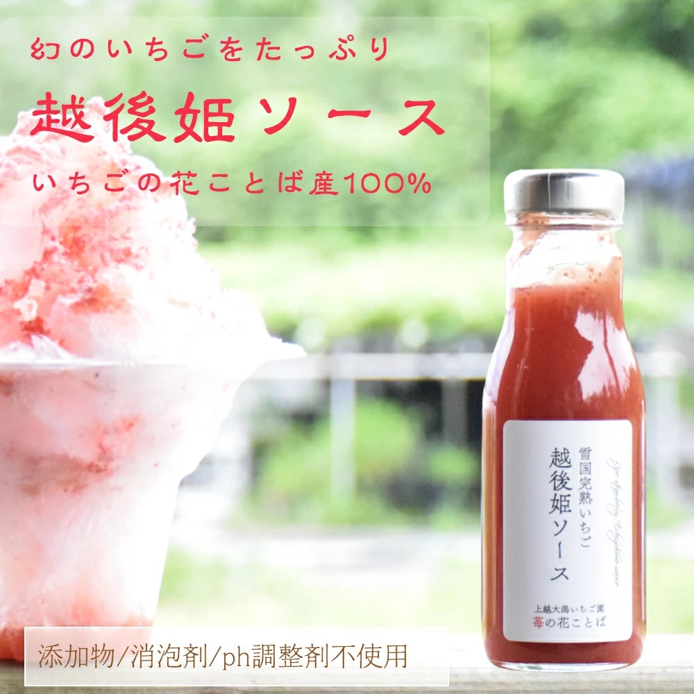 
            越後姫ソース（大瓶）　5瓶 いちご イチゴ 苺 加工品 お取り寄せ 新潟
          