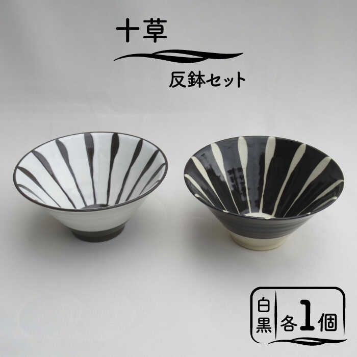 【ふるさと納税】【美濃焼】「十草」反鉢セット（白＆黒）【鈴木陶苑】 食器 鉢 ボウル [MAU027]