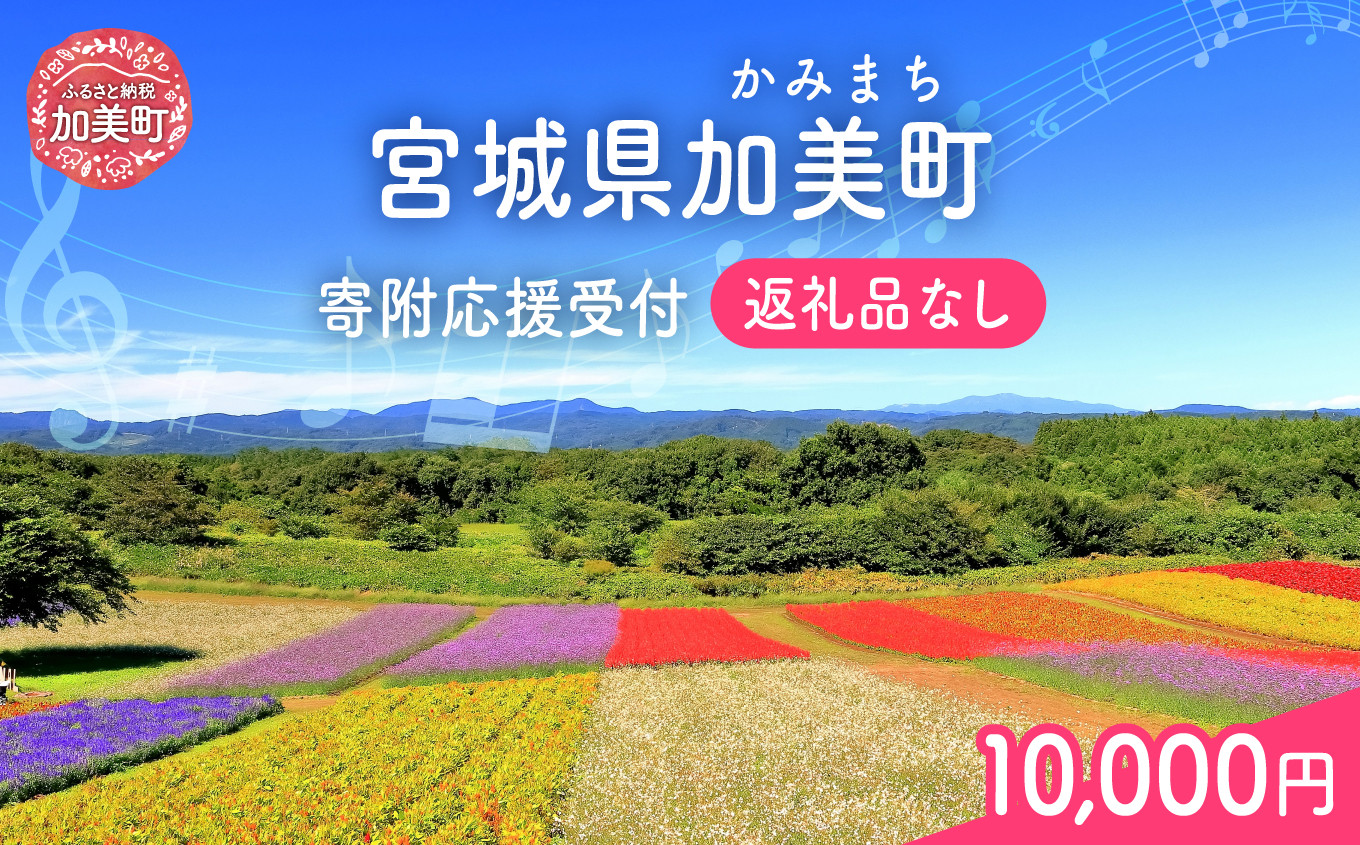 
                  返礼品なし 宮城県 加美町 ふるさと応援寄附金 10,000円 |  寄附 応援 | kznot-10000
                