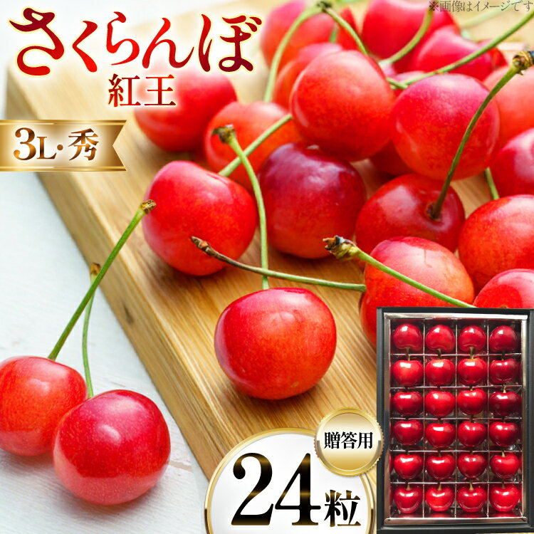 【ふるさと納税】 【期間限定発送】 サクランボ 24粒 秀 3L 紅王 [金子農園 山形県 高畠町 tk06ays950004] 箱入 並び詰め 箱入れ 果物 くだもの フルーツ サクランボ べにおう 化粧箱