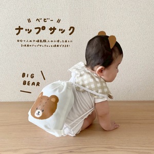 [tulip bear (チューリップベア)] おおきなくまのベビーTシャツ 90サイズとナップサックのセット★イラスト：hanaさん [0837]