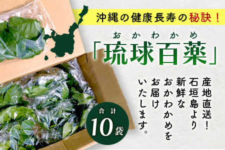 《予約受付》沖縄の健康長寿の秘訣「琉球百薬（おかわかめ）」10袋と旬のおまけ野菜詰め合わせ！農薬を使わない栽培方法を続けるミネイさんの野菜 2025年2月上旬以降～順次発送 OI-24