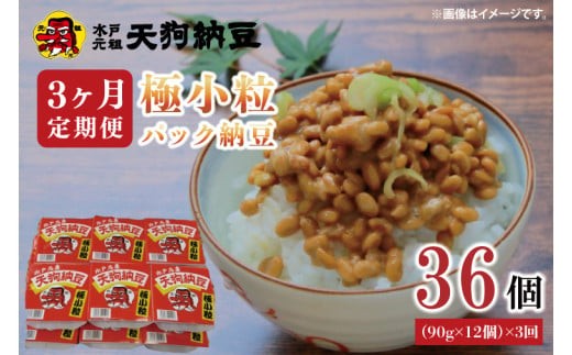 
                  【3ヶ月定期便】【天狗納豆】極小粒パック納豆90g　12個入 ×3回【納豆 なっとう 老舗 極小粒 大豆 朝食 ご飯 水戸市 水戸 茨城県】（DQ-9）
                