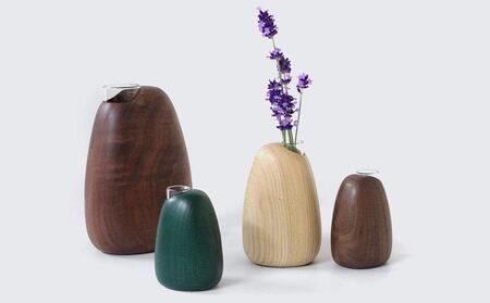 Mango vase -  regular　ash/SASAKI【旭川クラフト(木製品/一輪挿し)】マンゴーベース / ササキ工芸