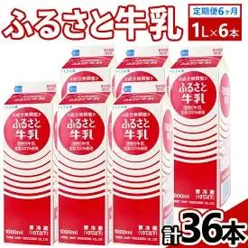 【定期便6ヶ月】ふるさと牛乳1L 6本セット 計36本 | 牛乳 _DT11