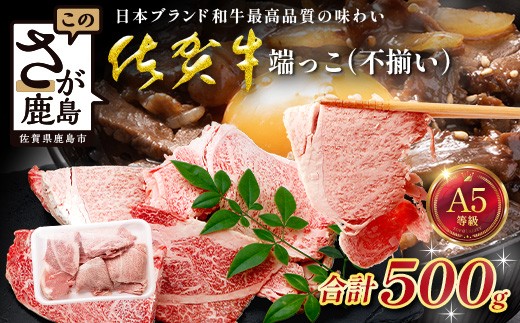 
                  訳あり 佐賀牛 端っこ（不揃い） 切り落とし 切れ端 500g 牛肉 ブランド牛 B-905
                