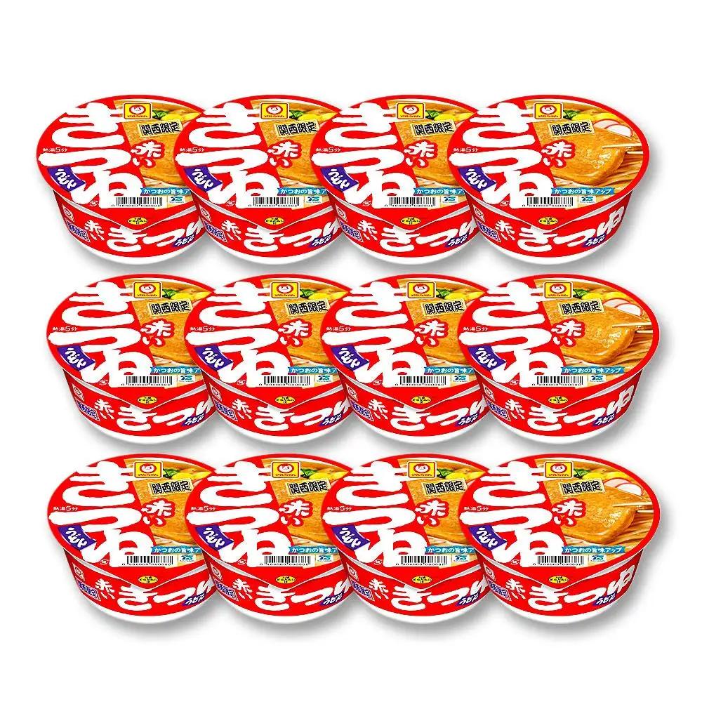 マルちゃん 即席麺セット 【関西限定商品】だしのきいた 赤いきつねうどん ×1ケース（12個入り）と MARUCHAN QTTA ミルキーシーフード味 ×1ケース（12個入り）