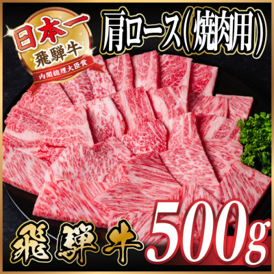 飛騨牛　厳選肩ロース(焼肉・BBQ用)500g　A4～A5等級【冷凍便】【配送不可地域：離島】【1543801】