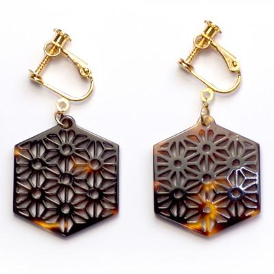 ふるさと納税 長崎市 亀甲型イヤリング(麻の葉) |  | 02