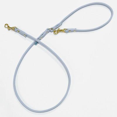 ふるさと納税 八潮市 丸めリード【Mサイズ】サムシングブルー ゴールド金具(本革製) kazama premium