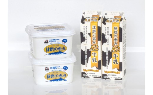 球磨の恵み「A2牛乳」と「球磨の恵みヨーグルト（加糖）」セット 牛乳 ミルク Bカゼイン βカゼイン ヨーグルト 乳製品 生乳 朝食 冷蔵 九州 熊本県産 人吉球磨 相良村