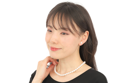 老舗の真珠専門店・無調色花珠鑑別書付きアコヤ真珠ネックレス・ ピアス セット7.5~8.0ミリ / 伊勢志摩 志摩 三重県 真珠 パール あこや アクセサリーネックレス イヤリング ピアス セット ジ