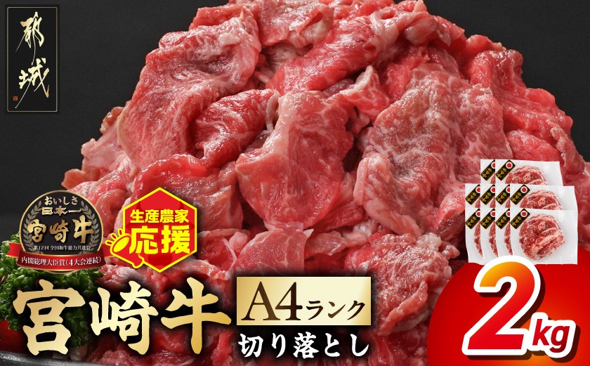 
            宮崎牛切り落とし2kg≪スキンパック包装でお届け!≫_AC-2608_ (都城市) 牛肉 切り落とし 宮崎牛 和牛 国産 モモ肉 小分け 200g×10P
          