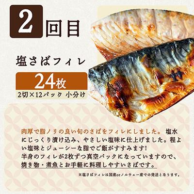 ふるさと納税 印南町 【毎月定期便】海鮮セットK(銀鮭切身・サバフィレ・紅鮭切身)全3回 |  | 02