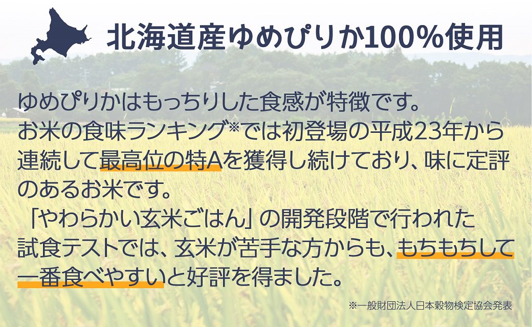 【6回定期便　玄米パックご飯】北海道産ゆめぴりか使用 150g×24個入り やわらかい玄米ごはん レトルト 玄米 パックライス レンジ 保存食 非常食 防災 キャンプ ごはん 玄米 一人暮らし 備蓄 