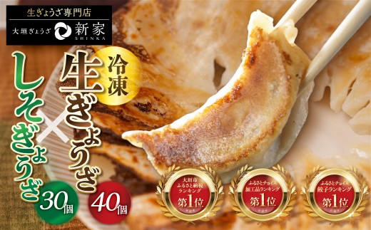 生ぎょうざ専門店「新家」 計70個セット 生餃子 40個  (小分け 20個 2袋) しそ餃子 30個(小分け 15個 2袋） ぎょうざ ギョーザ 冷凍餃子 冷食 冷凍食品 惣菜 おかず 中華 人気 ランキング 1万円 10000円 ゼロックス 岐阜県 大垣市