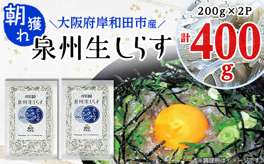 
大阪岸和田市産　＜鮮度にこだわりました!＞泉州生しらす　200g×2パック【1130849】
