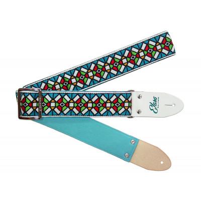 ふるさと納税 郡上市 【ギターストラップ】 Elara Straps Stained Glass Pacific Blue
