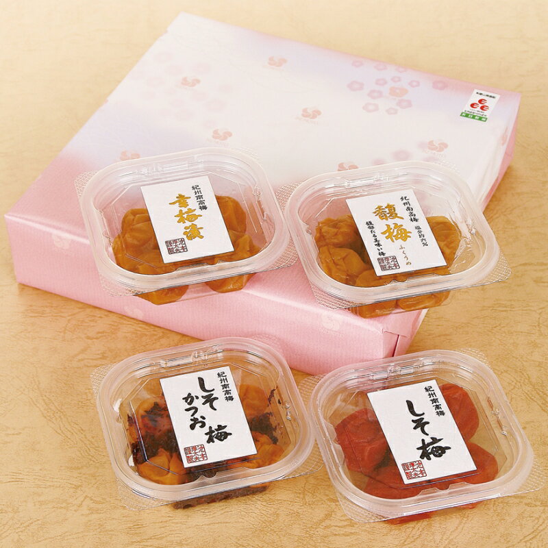 【ふるさと納税】紀州南高梅 梅の舞セット（幸梅漬・しそかつお梅・馥梅・しそ梅 各60g） / 田辺市 紀州南高梅 南高梅 梅干し 梅干 梅 うめ 肉厚 お米 おにぎり 焼酎 梅酒 健康 しそ かつお はちみつ セット