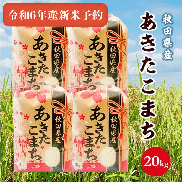 令和6年産 秋田県産 あきたこまち 白米20kg(5kg×4袋) 9月下旬順次発送