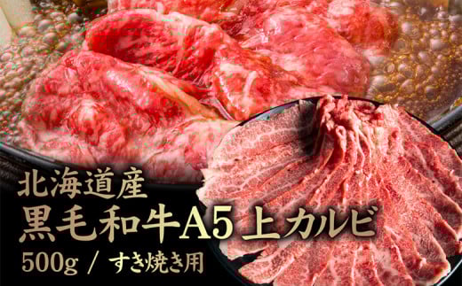 
                  北海道産 黒毛和牛A5上カルビ500g すき焼き用 | オンライン申請 ふるさと納税 北海道 中標津 黒毛和牛 A5 上カルビ カイノミ フランク ヘッドバラ 特上 濃厚 脂 赤身 すき焼き 牛 肉 カルビ お取り寄せ ワンストップ マイページ 金龍 仁栄 中標津町【57015】
                